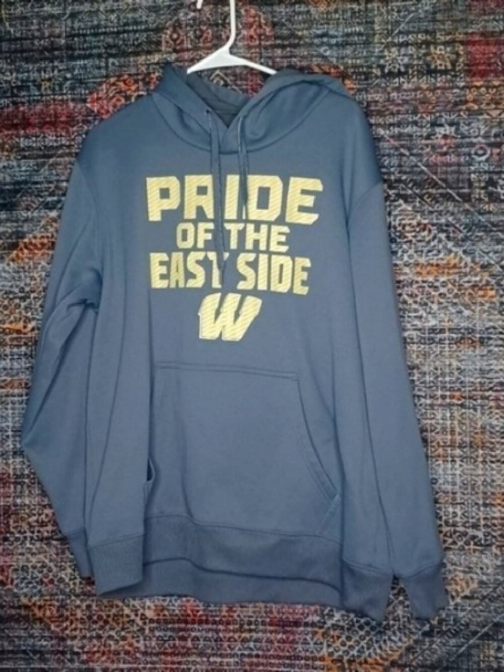 adidas mens gray beige Pride of the Eastside W Climawarm hoodie XL EUC